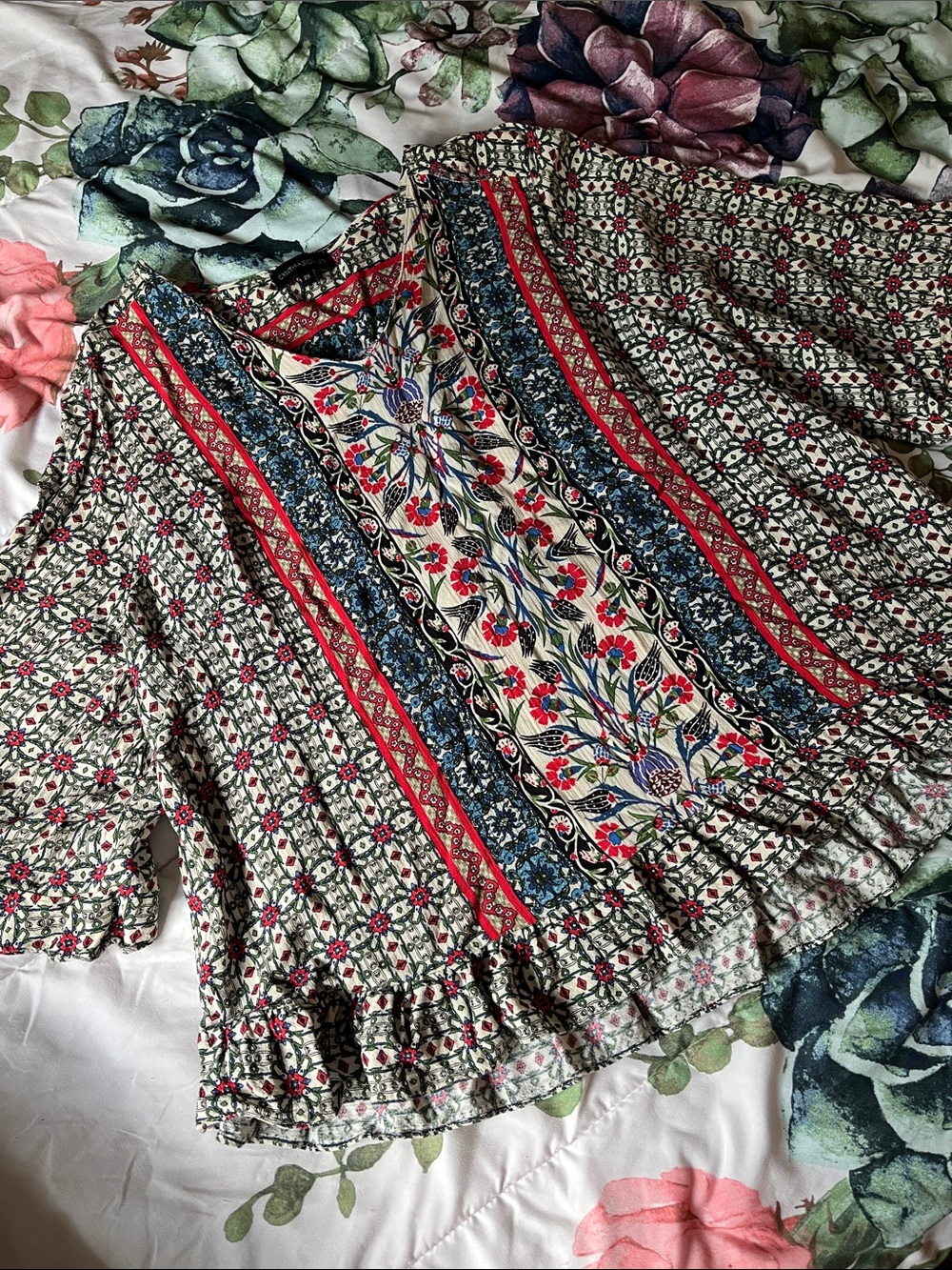 Cynthia Rowley Floral Peasant Top Blouse Size 2X
